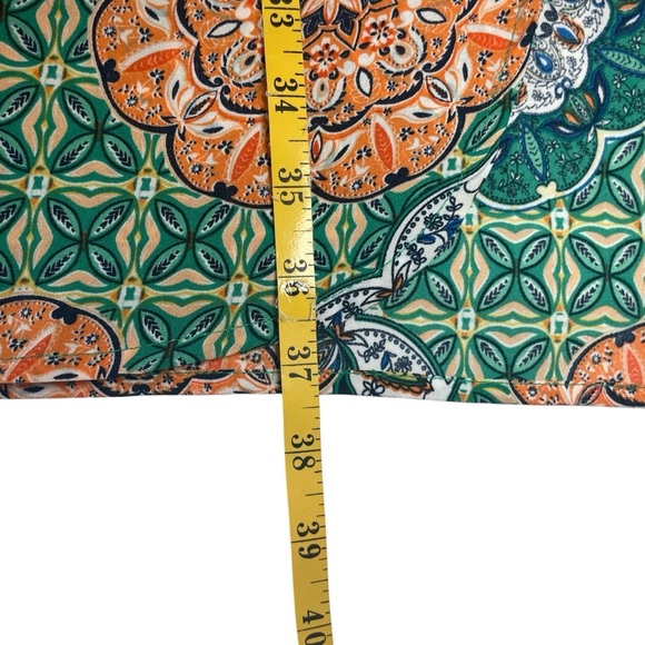 Umgee Orange Green Kimono Wrap Floral Geometric Open Oversized Boho Gypsy Small - Picture 8 of 8